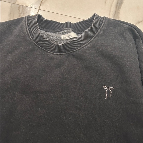 OAK + FORT Charcoal Crewneck Sweater - Picture 2 of 5